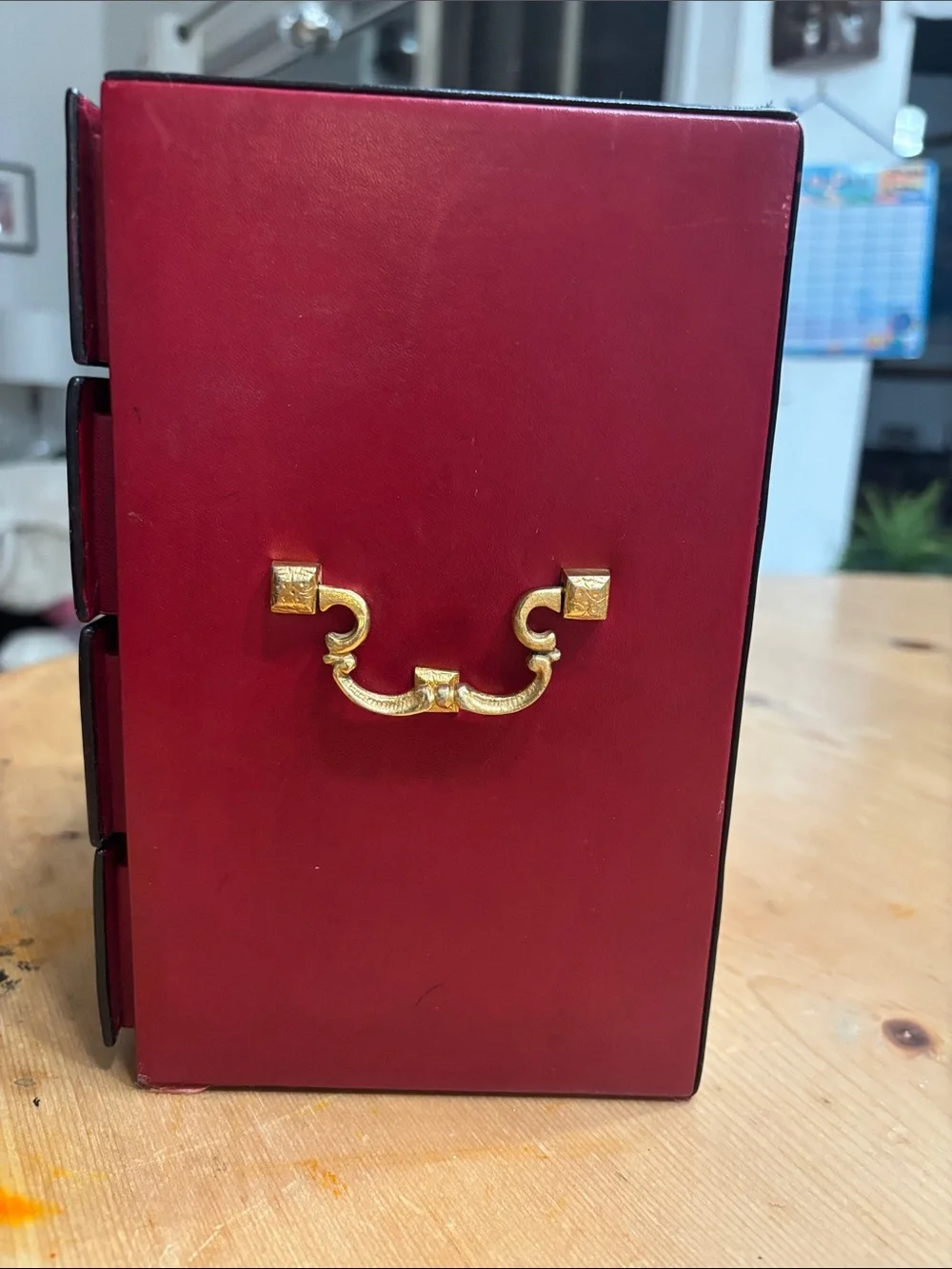 Vintage 1960s Liberty of London Italian Leather Jewelry Box Chest